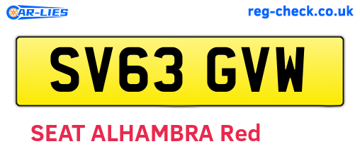 SV63GVW are the vehicle registration plates.
