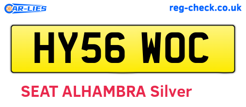 HY56WOC are the vehicle registration plates.