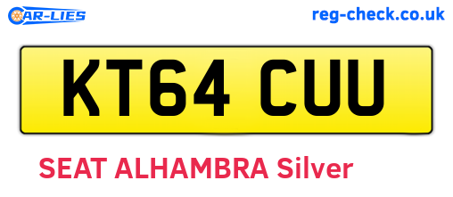 KT64CUU are the vehicle registration plates.