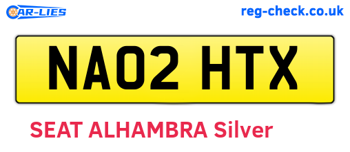NA02HTX are the vehicle registration plates.
