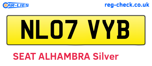 NL07VYB are the vehicle registration plates.