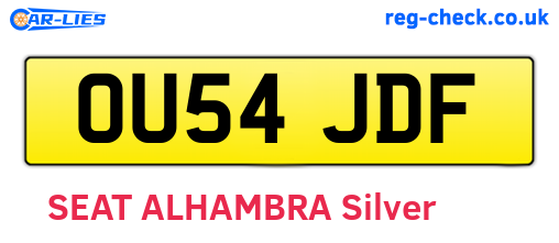 OU54JDF are the vehicle registration plates.