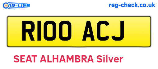 R100ACJ are the vehicle registration plates.