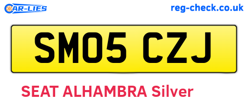 SM05CZJ are the vehicle registration plates.