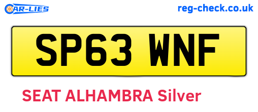 SP63WNF are the vehicle registration plates.