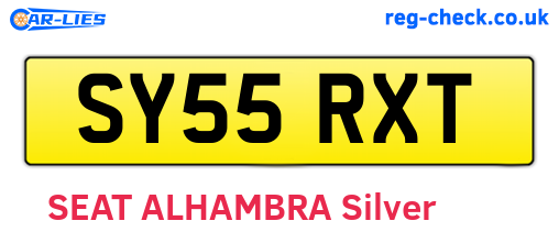 SY55RXT are the vehicle registration plates.