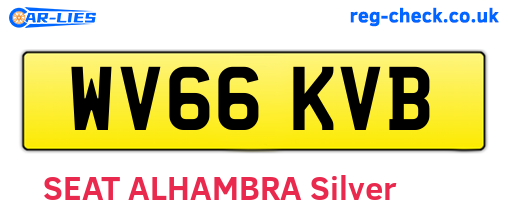 WV66KVB are the vehicle registration plates.
