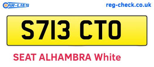 S713CTO are the vehicle registration plates.