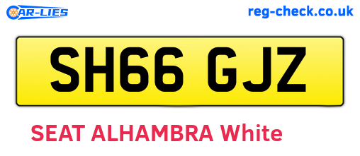 SH66GJZ are the vehicle registration plates.
