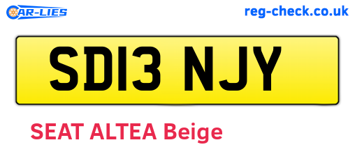 SD13NJY are the vehicle registration plates.