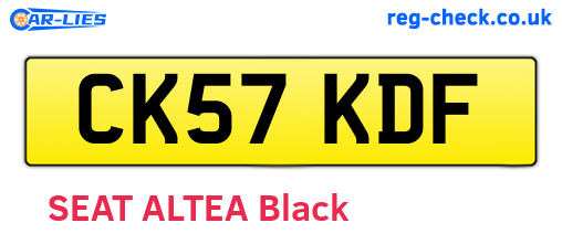 CK57KDF are the vehicle registration plates.