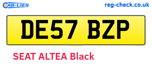 DE57BZP are the vehicle registration plates.