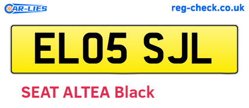 EL05SJL are the vehicle registration plates.