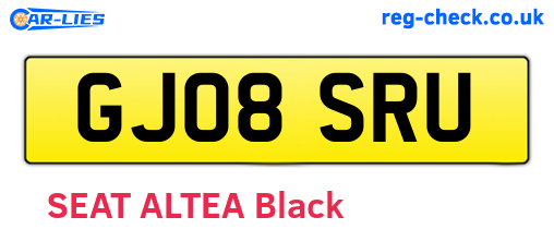 GJ08SRU are the vehicle registration plates.