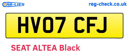 HV07CFJ are the vehicle registration plates.