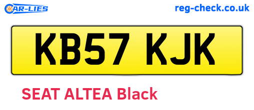 KB57KJK are the vehicle registration plates.