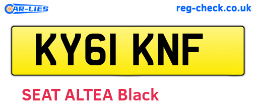 KY61KNF are the vehicle registration plates.