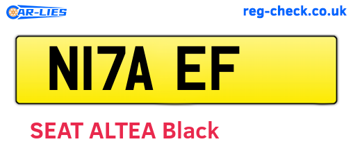 N17AEF are the vehicle registration plates.