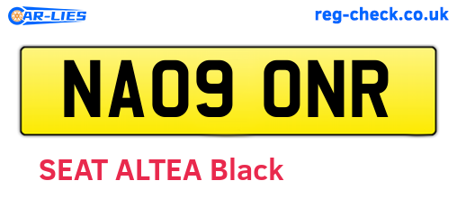 NA09ONR are the vehicle registration plates.