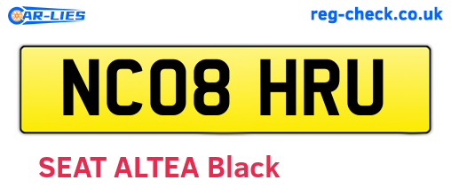 NC08HRU are the vehicle registration plates.