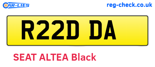 R22DDA are the vehicle registration plates.