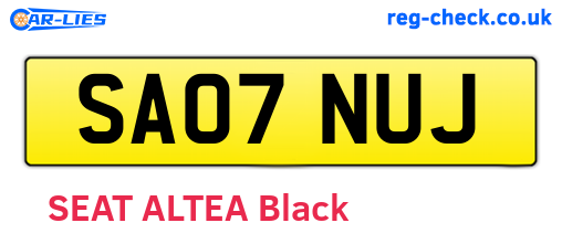 SA07NUJ are the vehicle registration plates.