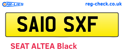SA10SXF are the vehicle registration plates.