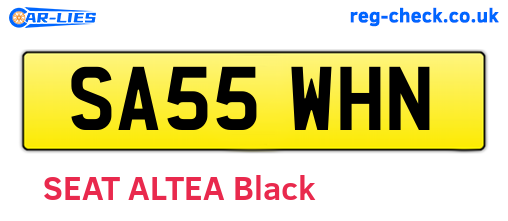 SA55WHN are the vehicle registration plates.