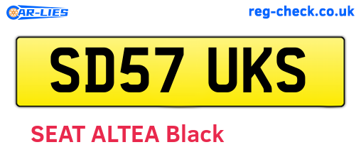 SD57UKS are the vehicle registration plates.