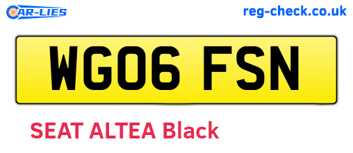 WG06FSN are the vehicle registration plates.