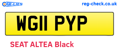 WG11PYP are the vehicle registration plates.