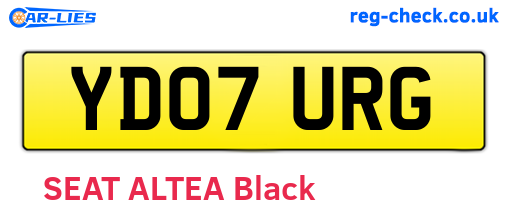 YD07URG are the vehicle registration plates.