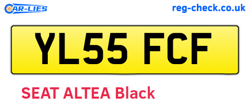 YL55FCF are the vehicle registration plates.