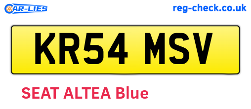 KR54MSV are the vehicle registration plates.