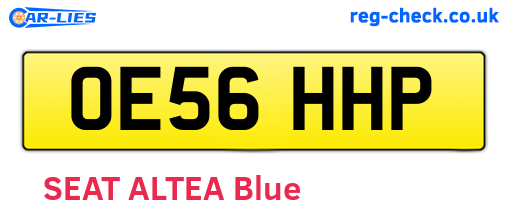 OE56HHP are the vehicle registration plates.