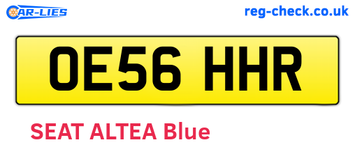 OE56HHR are the vehicle registration plates.
