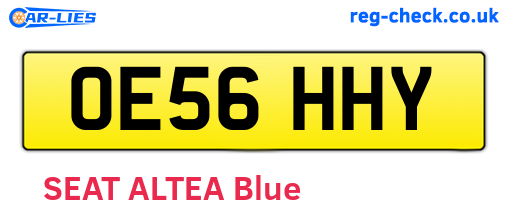 OE56HHY are the vehicle registration plates.