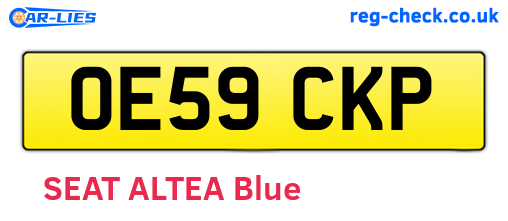 OE59CKP are the vehicle registration plates.