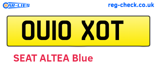 OU10XOT are the vehicle registration plates.