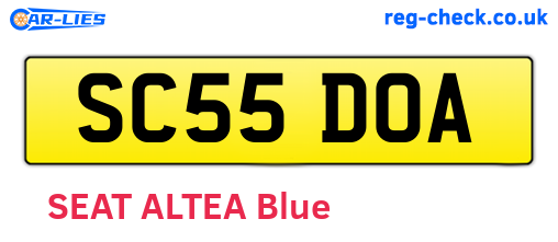 SC55DOA are the vehicle registration plates.