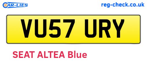VU57URY are the vehicle registration plates.