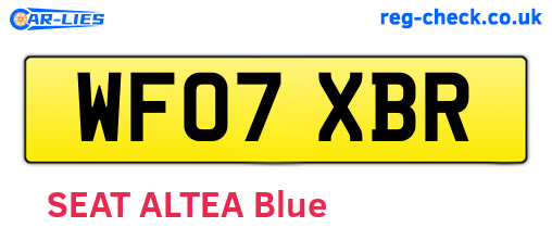 WF07XBR are the vehicle registration plates.