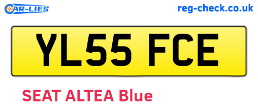 YL55FCE are the vehicle registration plates.