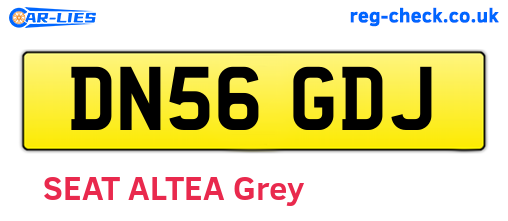 DN56GDJ are the vehicle registration plates.