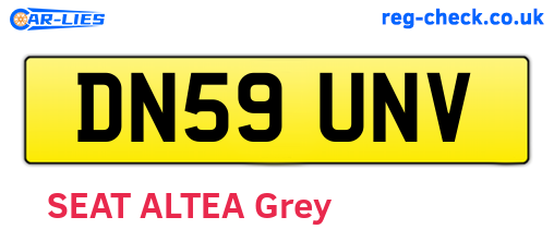 DN59UNV are the vehicle registration plates.