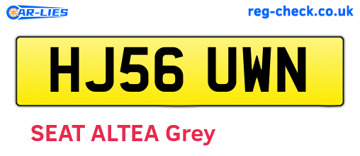 HJ56UWN are the vehicle registration plates.