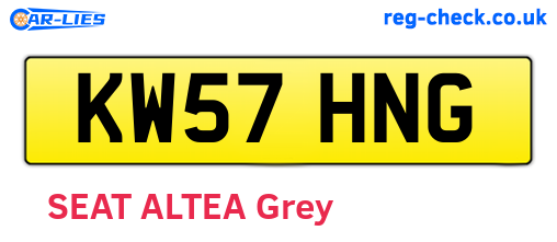 KW57HNG are the vehicle registration plates.