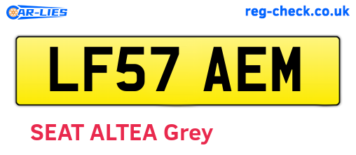 LF57AEM are the vehicle registration plates.
