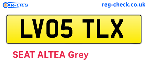 LV05TLX are the vehicle registration plates.