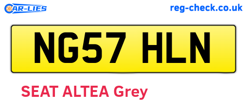 NG57HLN are the vehicle registration plates.
